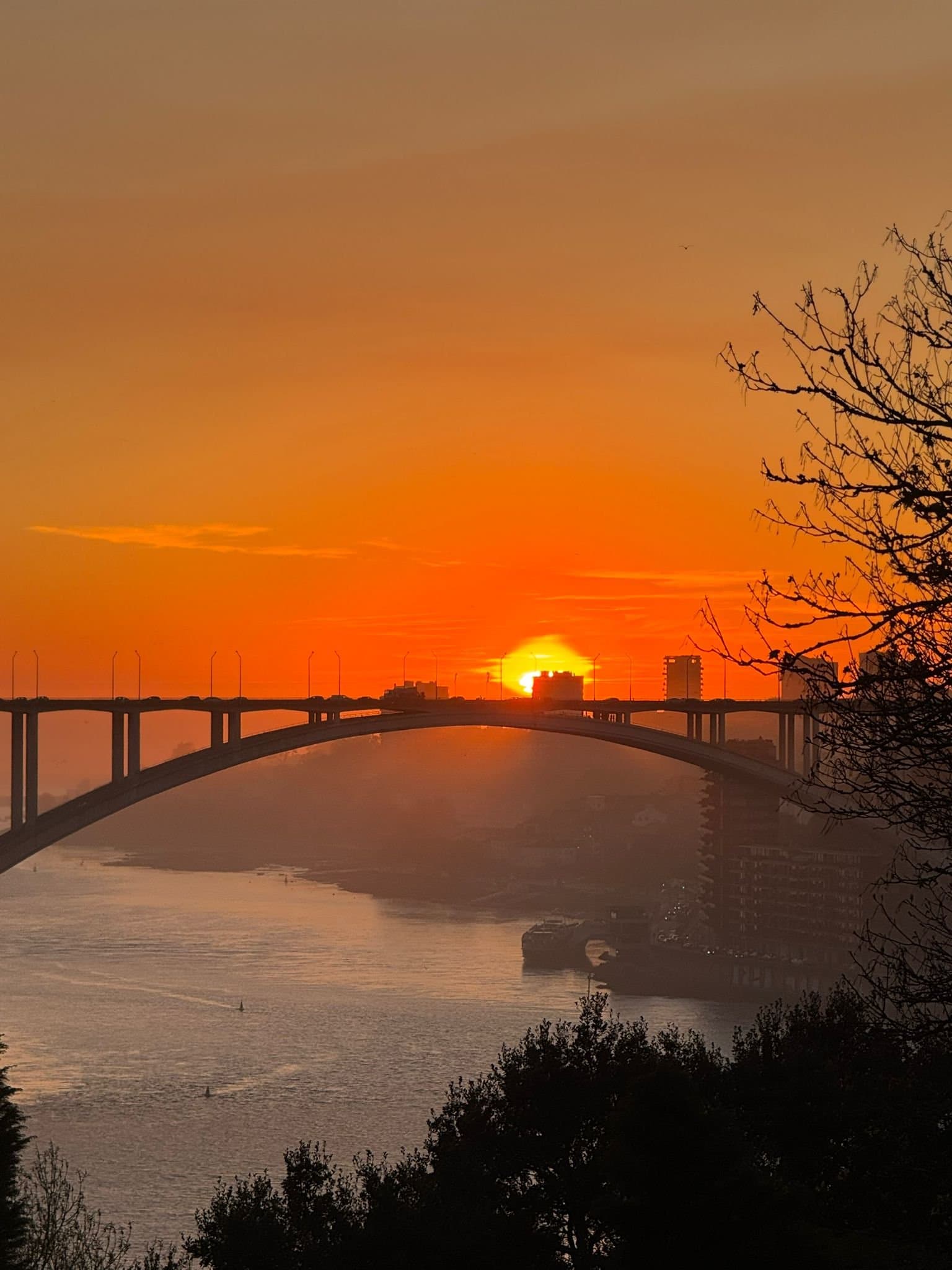 Sunset over the river near Jardim das Virtudes